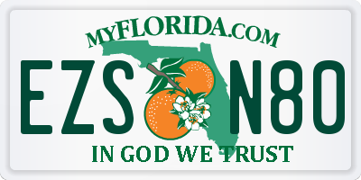 FL license plate EZSN80