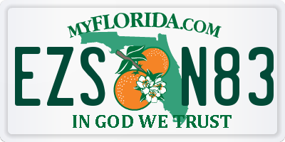 FL license plate EZSN83