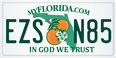 FL license plate EZSN85