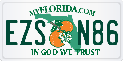 FL license plate EZSN86