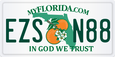 FL license plate EZSN88