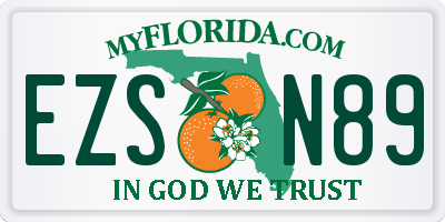 FL license plate EZSN89