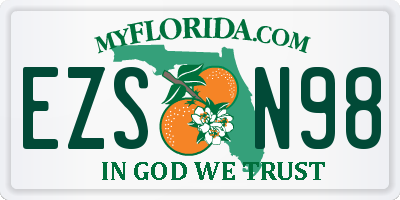 FL license plate EZSN98