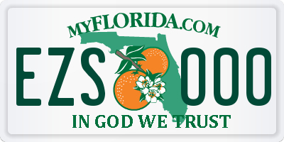 FL license plate EZSO00