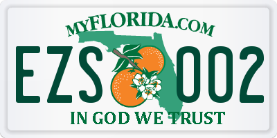 FL license plate EZSO02