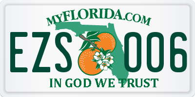 FL license plate EZSO06