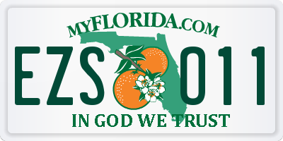 FL license plate EZSO11