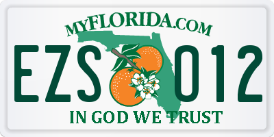 FL license plate EZSO12