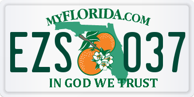 FL license plate EZSO37