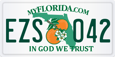 FL license plate EZSO42