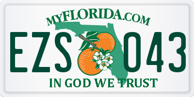 FL license plate EZSO43