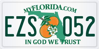 FL license plate EZSO52