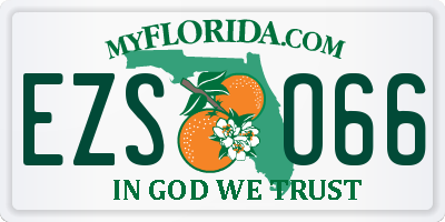 FL license plate EZSO66