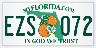 FL license plate EZSO72