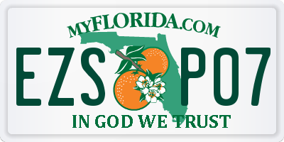 FL license plate EZSP07