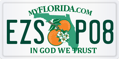 FL license plate EZSP08