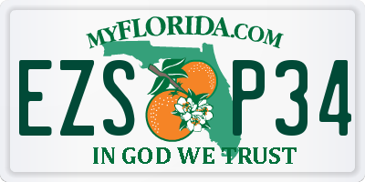 FL license plate EZSP34