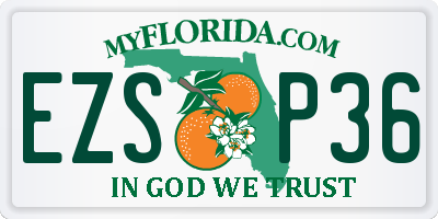 FL license plate EZSP36