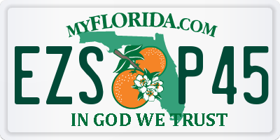 FL license plate EZSP45