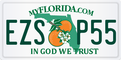 FL license plate EZSP55