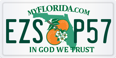 FL license plate EZSP57