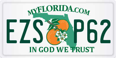 FL license plate EZSP62