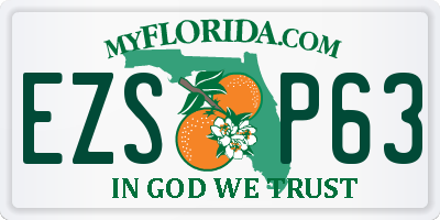 FL license plate EZSP63