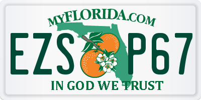 FL license plate EZSP67