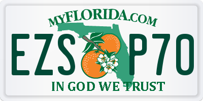 FL license plate EZSP70