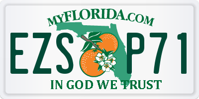 FL license plate EZSP71