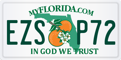 FL license plate EZSP72