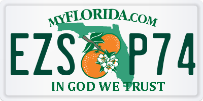 FL license plate EZSP74