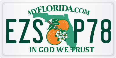 FL license plate EZSP78