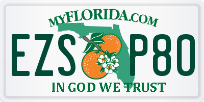 FL license plate EZSP80