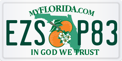 FL license plate EZSP83