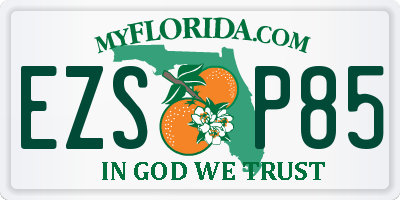 FL license plate EZSP85