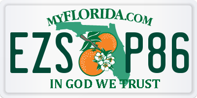 FL license plate EZSP86