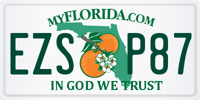 FL license plate EZSP87