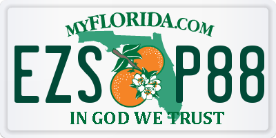 FL license plate EZSP88