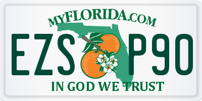 FL license plate EZSP90