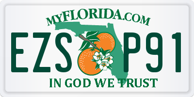 FL license plate EZSP91