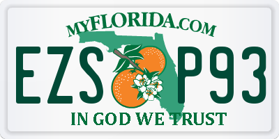 FL license plate EZSP93