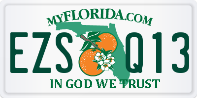 FL license plate EZSQ13