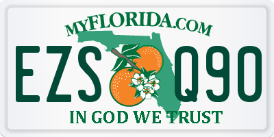 FL license plate EZSQ90