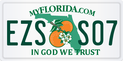 FL license plate EZSS07