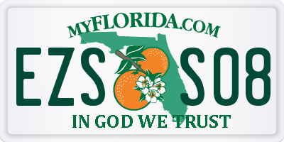 FL license plate EZSS08