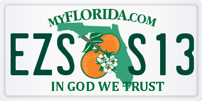 FL license plate EZSS13