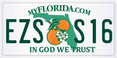 FL license plate EZSS16