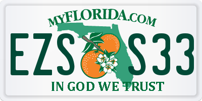 FL license plate EZSS33