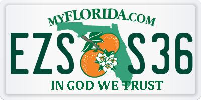 FL license plate EZSS36